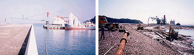 苅田港本港11地区埠頭用地造成（第一工区）工事の施工状況写真