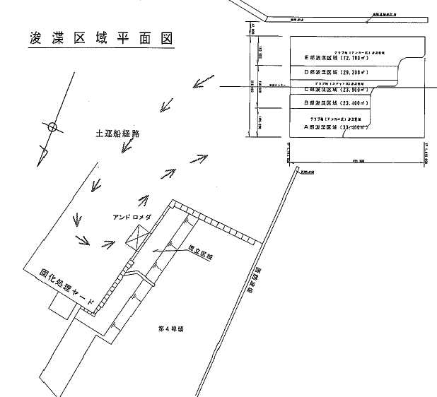 釧路港西港区泊地浚渫工事の施工概要図